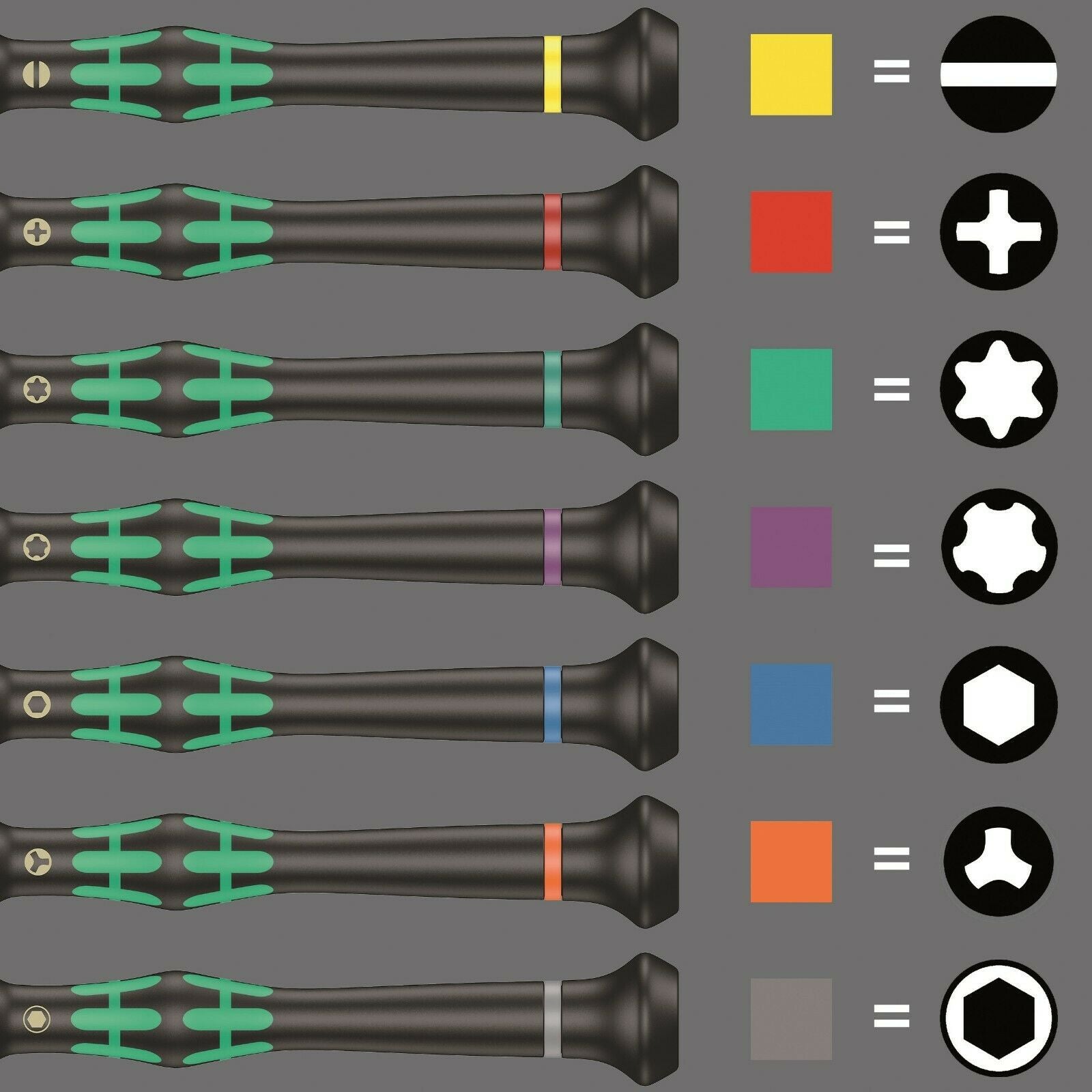 Wera 2052/6 Micro Precision Screwdriver Set With Rack 05118156001
