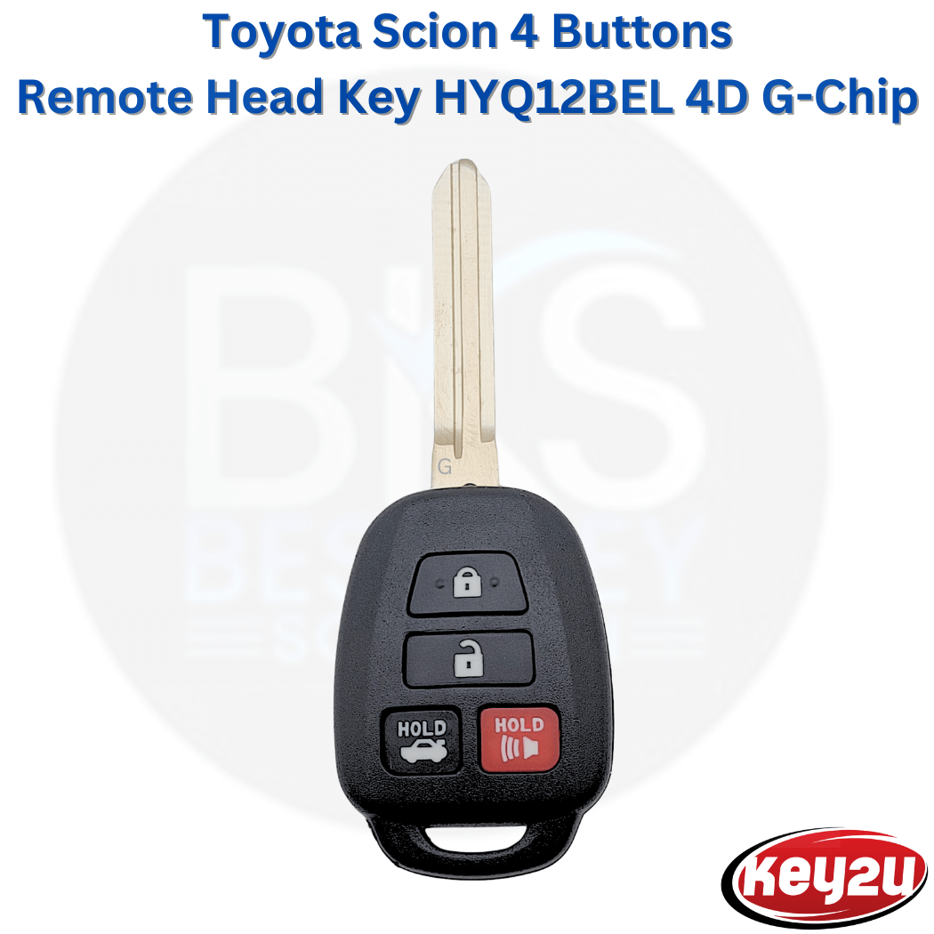 Toyota 86 Scion FR-S Remote Head Key Fob with FCC ID: HYQ12BEL - 4 Button 4D-G Chip 315 MHz