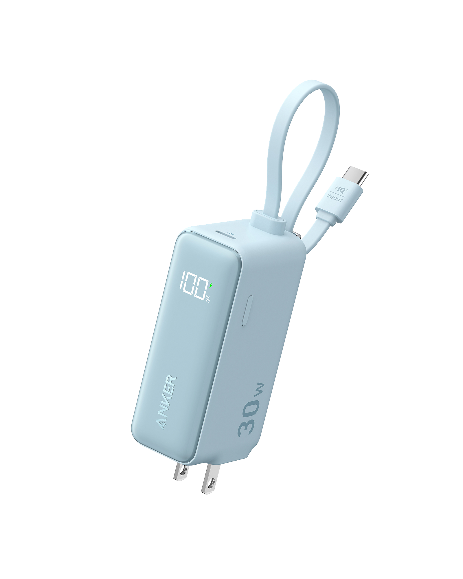 Anker Power Bank (30W, 5k, Fusion, Built-In USB-C Cable)