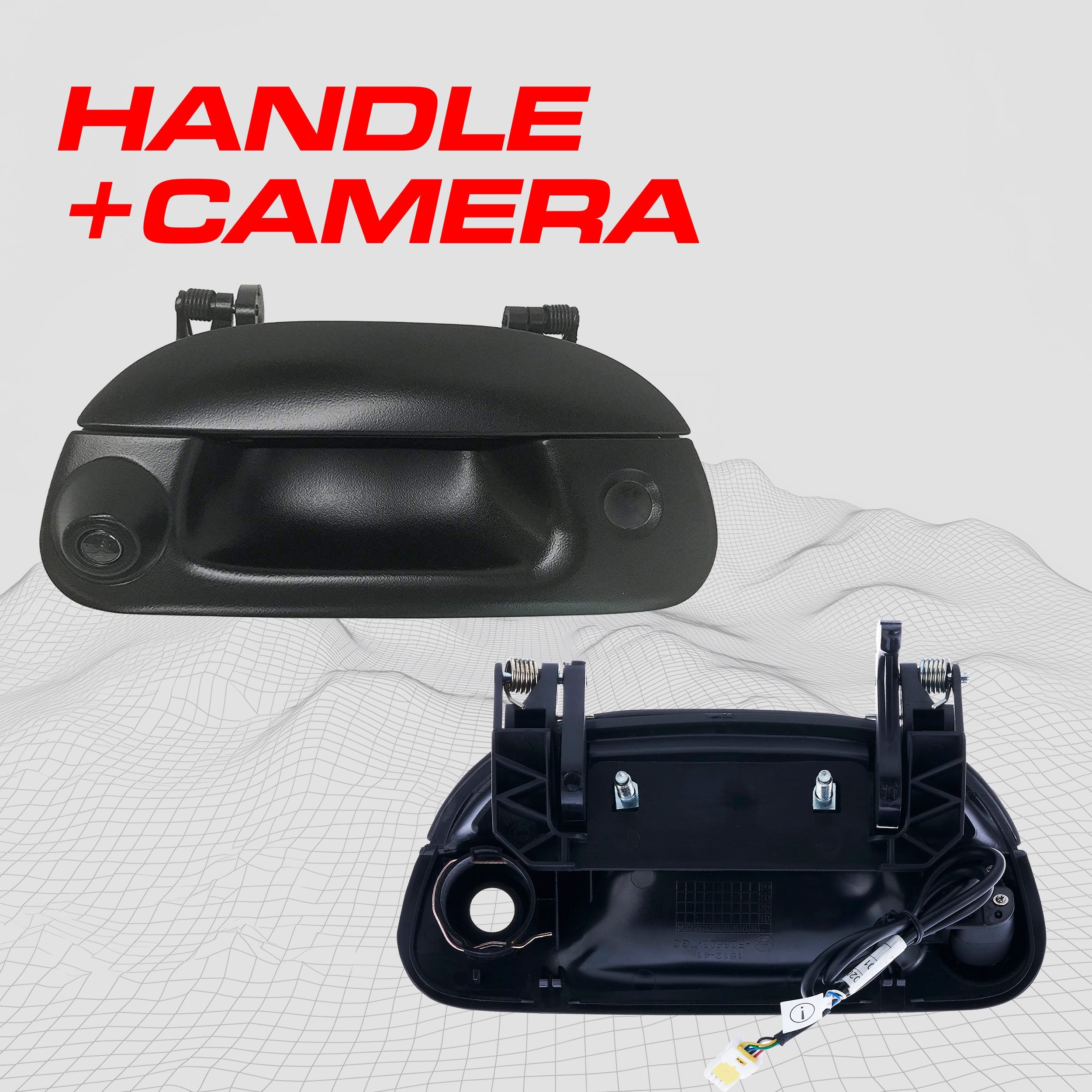 Ford F150 F250 F350 F450 F550 (1997-2007) Replacement Tailgate Handle with Backup Camera (with Key Hole Plug)