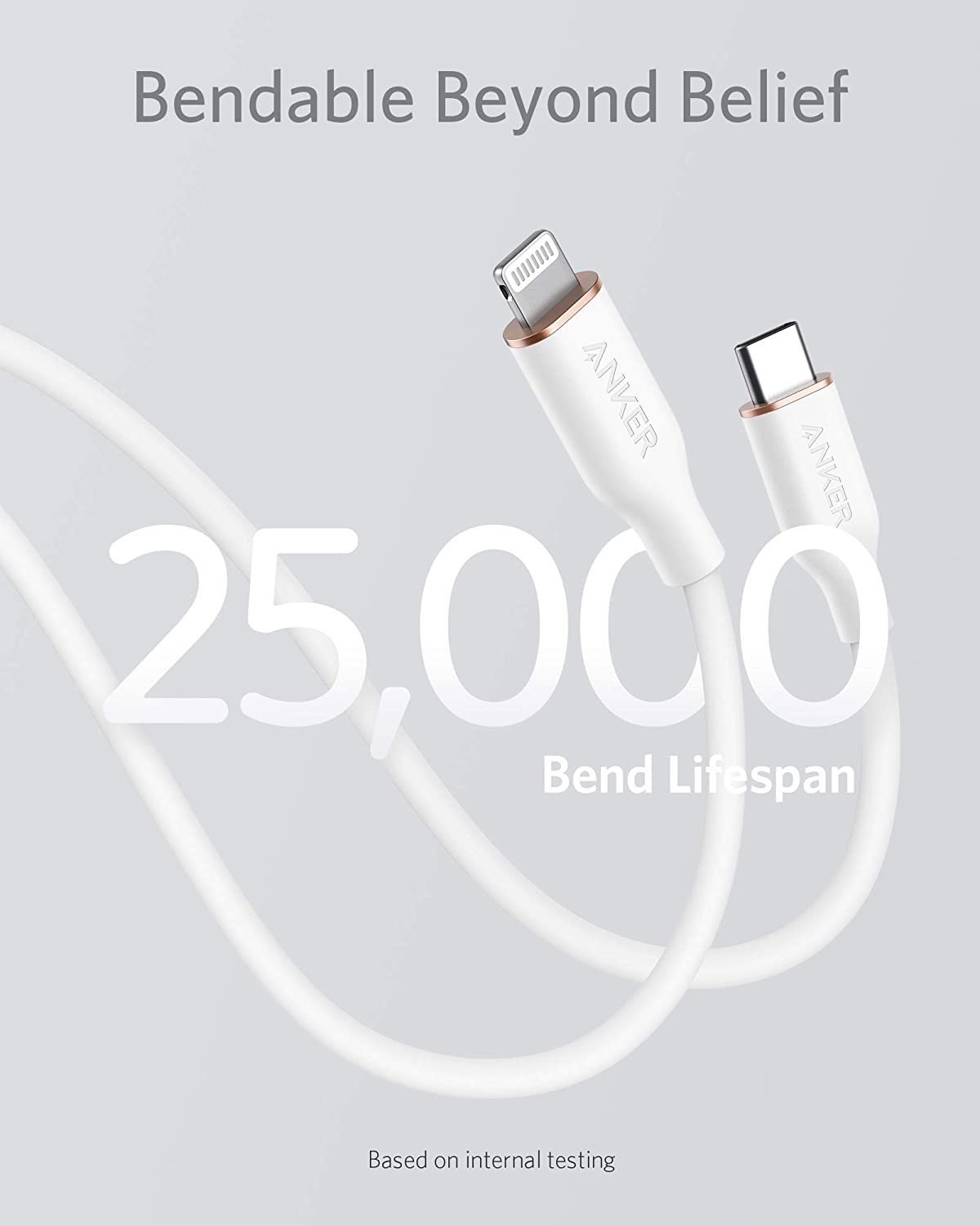 Anker <b>641</b> USB-C to Lightning Cable (Flow, 3 ft Silicone)