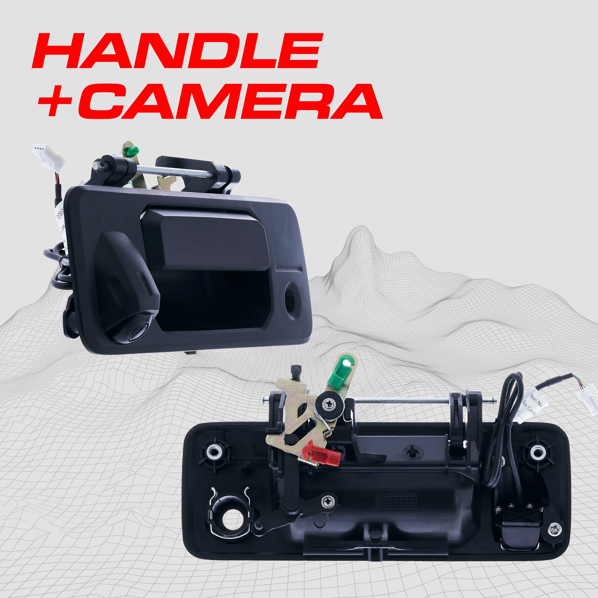 Toyota Tundra (2014-2024), Tacoma (2016-2024) Black Replacement Tailgate Handle with Backup Camera