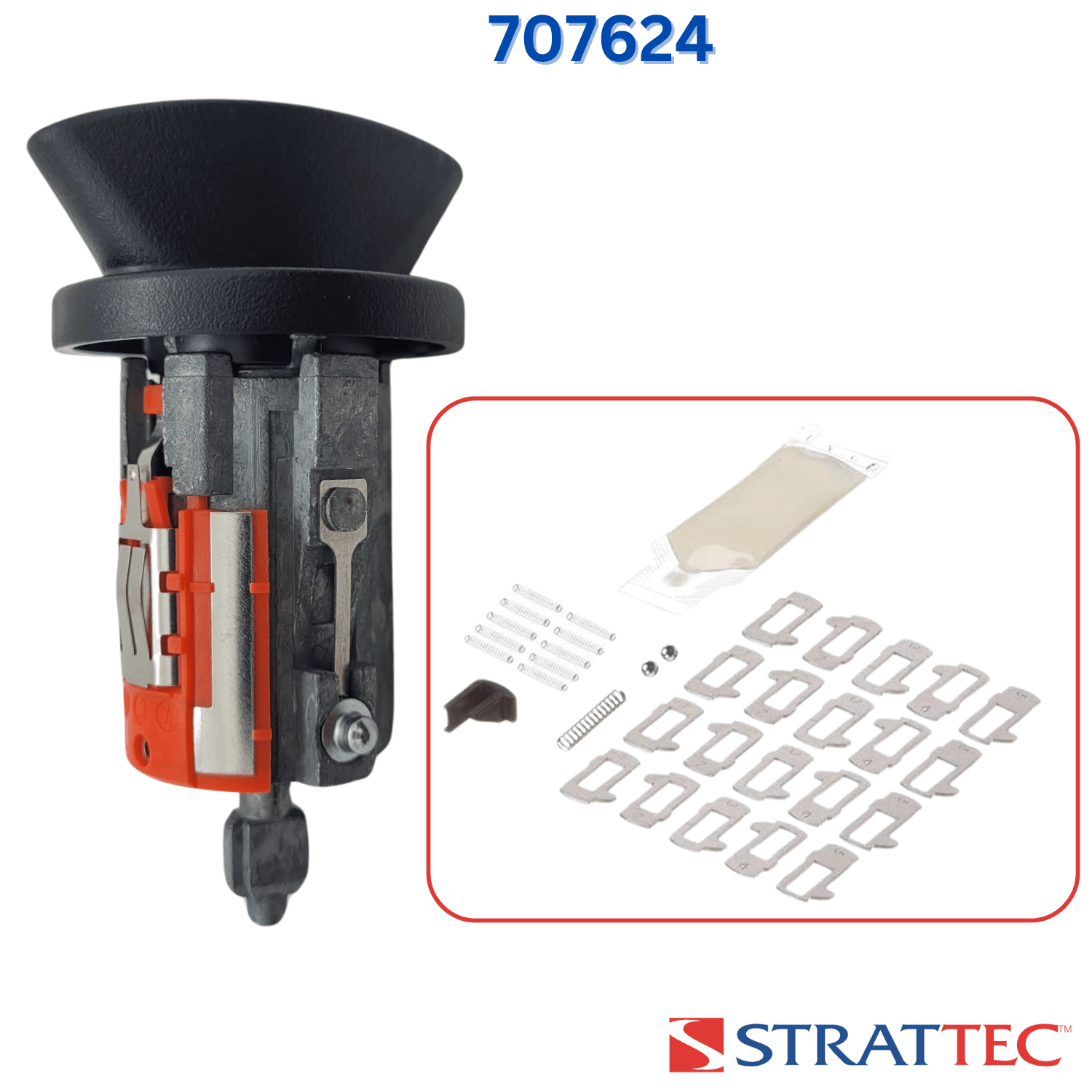 Strattec 707624 Ignition Lock Service Package compatible with Ford Lincoln Mazda Mercury. Repair Kit Uncoded.