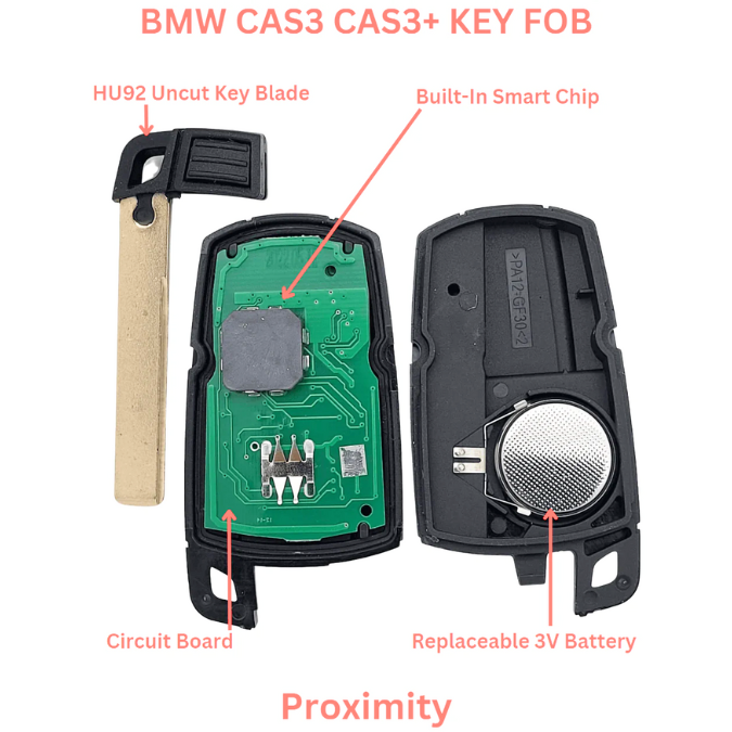 BMW Keyless Smart Proximity Key Fob Fits to 3-Series and 5-Series CAS3-CAS3+ FCC ID: KR55WK49147 with Comfort Access