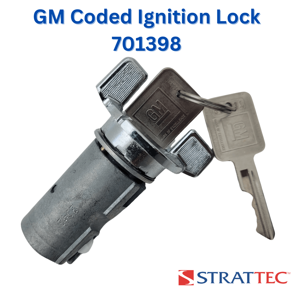 Authentic Ignition Switch Cylinder For 1978-1996 GM Vehicles with 2 Key, Strattec P/N: 701398