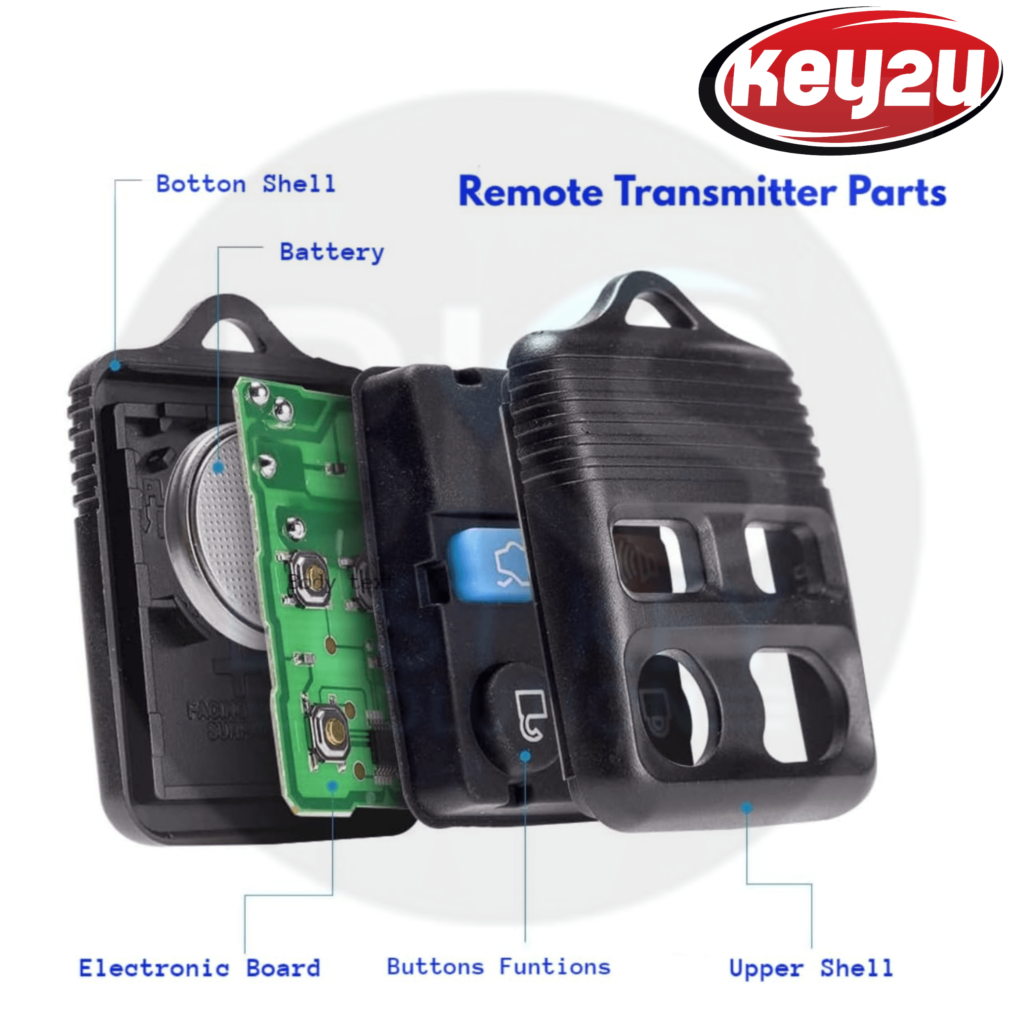 Ford Lincoln Mercury Key Fob, Keyless Entry Remote 3 Button and 4 Button OEM Compatible (Pack of 2)