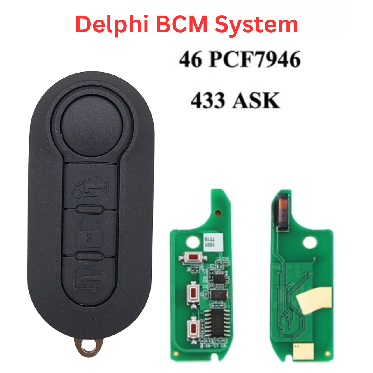 DELPHI BCM - 2015-2022 DODGE RAM PROMASTER CITY / FIAT 500 3-Button Flip Key Fob Replacement