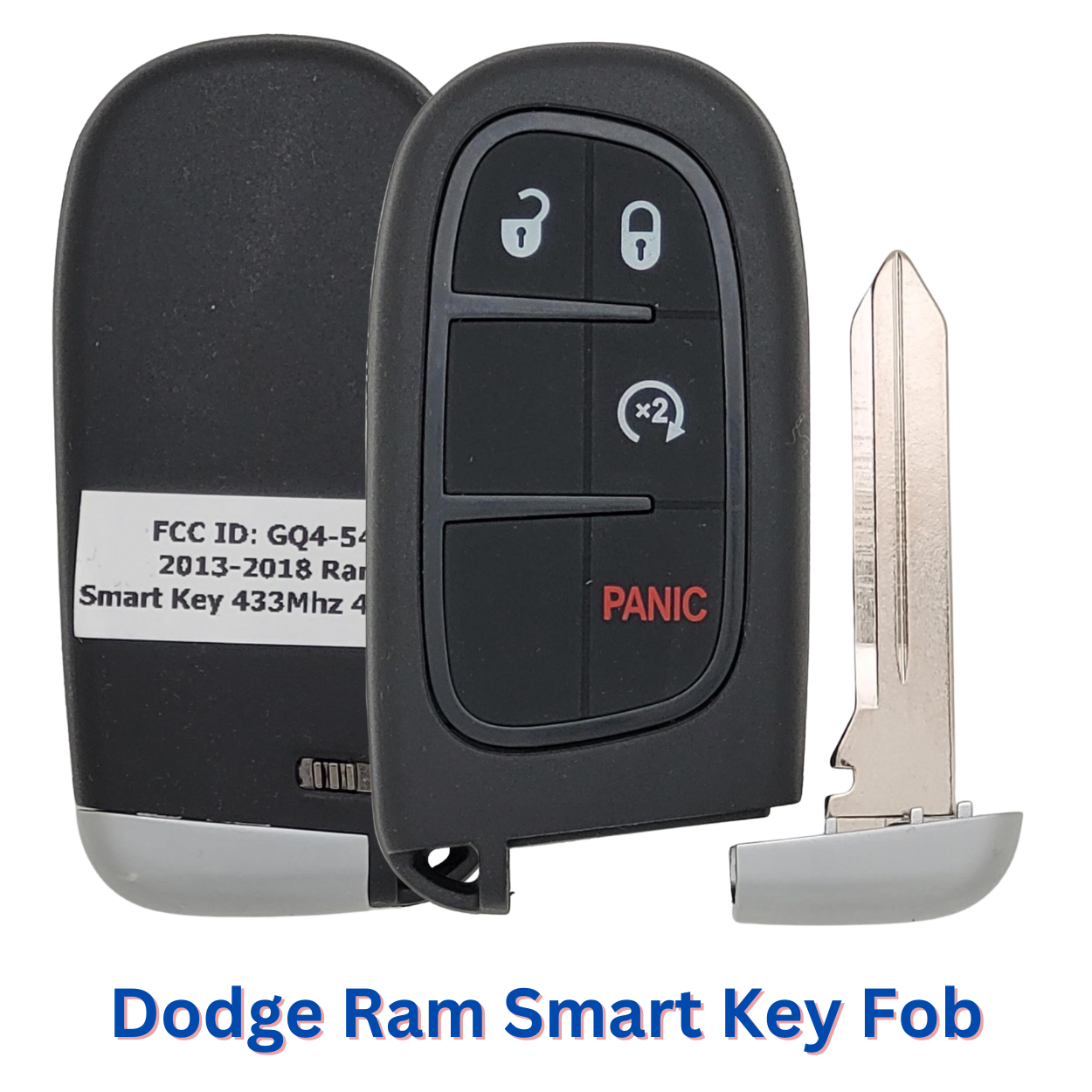Key2u 2013-2022 Dodge Ram Smart Key Fob 4_Button With Remote Start - FCC ID: GQ4-54T  46-Chip - 433 MHz
