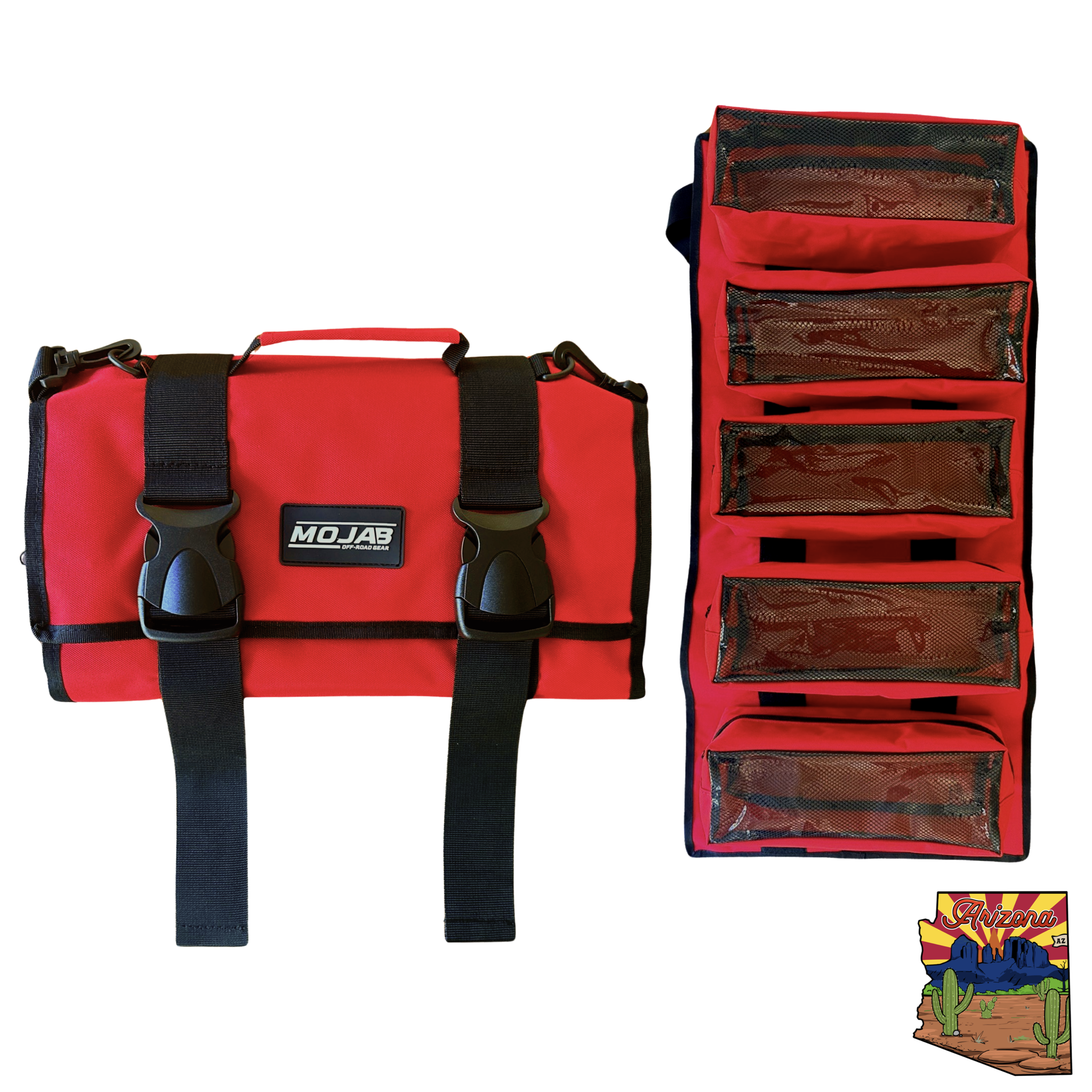 Large Canvas Tool organizer bag with 5 removeable pouches