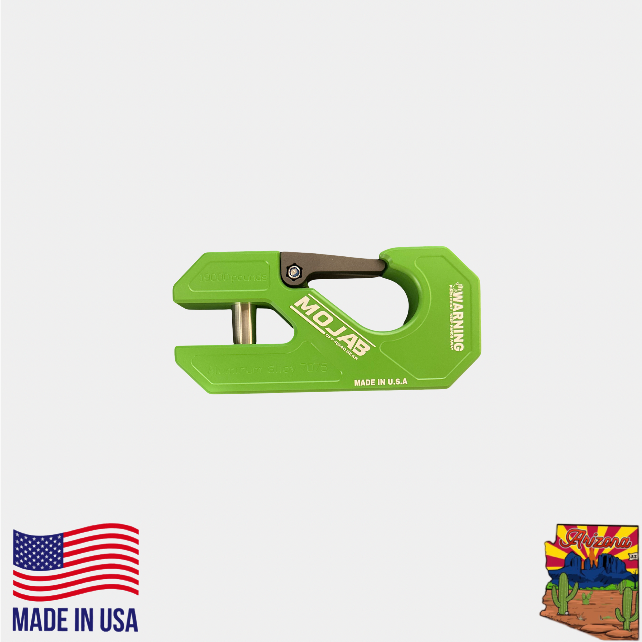 Aluminum winch shackle, closed latch (LIFE TIME WARRANTY*)