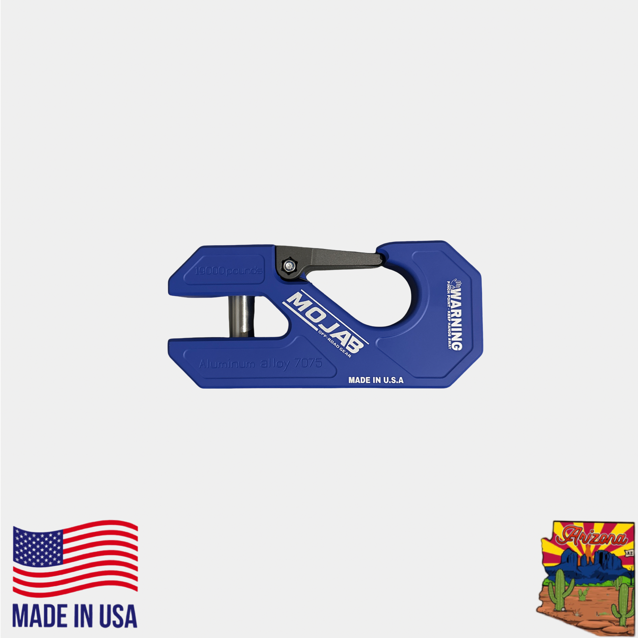 Aluminum winch shackle, closed latch (LIFE TIME WARRANTY*)