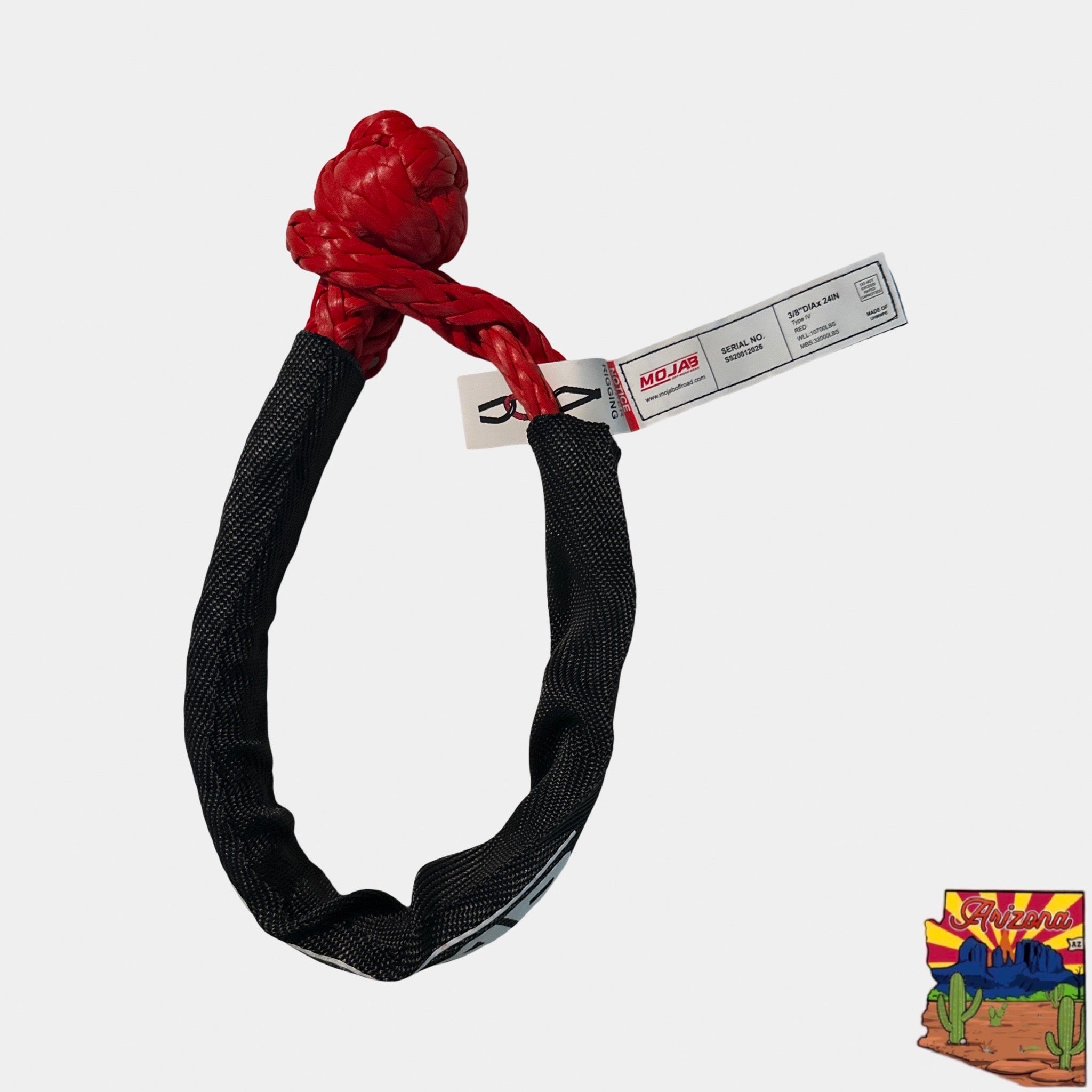 Soft Shackle 3/8'' x 22” with sleeve and bag (Single Shackle) (Lifetime Warranty)