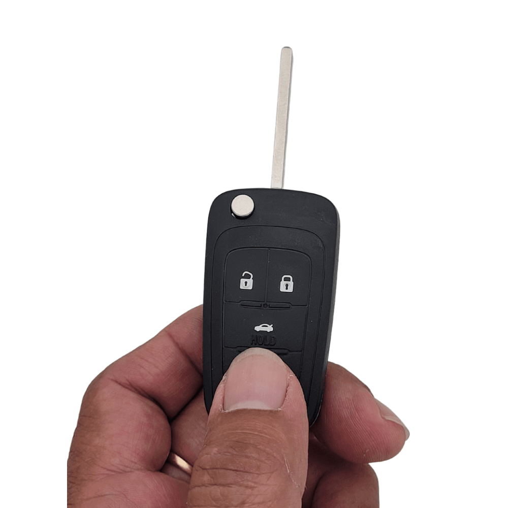 Chevrolet Camaro Cruze Equinox Malibu Sonic, Flip Key Fob for Ignition Lock with Key Blade System - 4B Trunk - OEM Part Strattec 5912543 (OHT01060512)