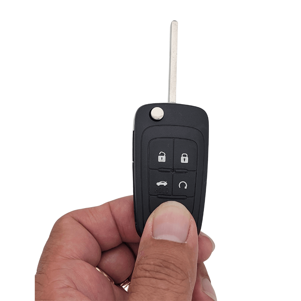 Chevrolet PEPS Smart Remote Flip Key Fob Replacement for Cruze Impala Malibu  - 5Btn wit  Trunk and Remote Start - OEM Part Strattec 5921873 (OHT05918179)