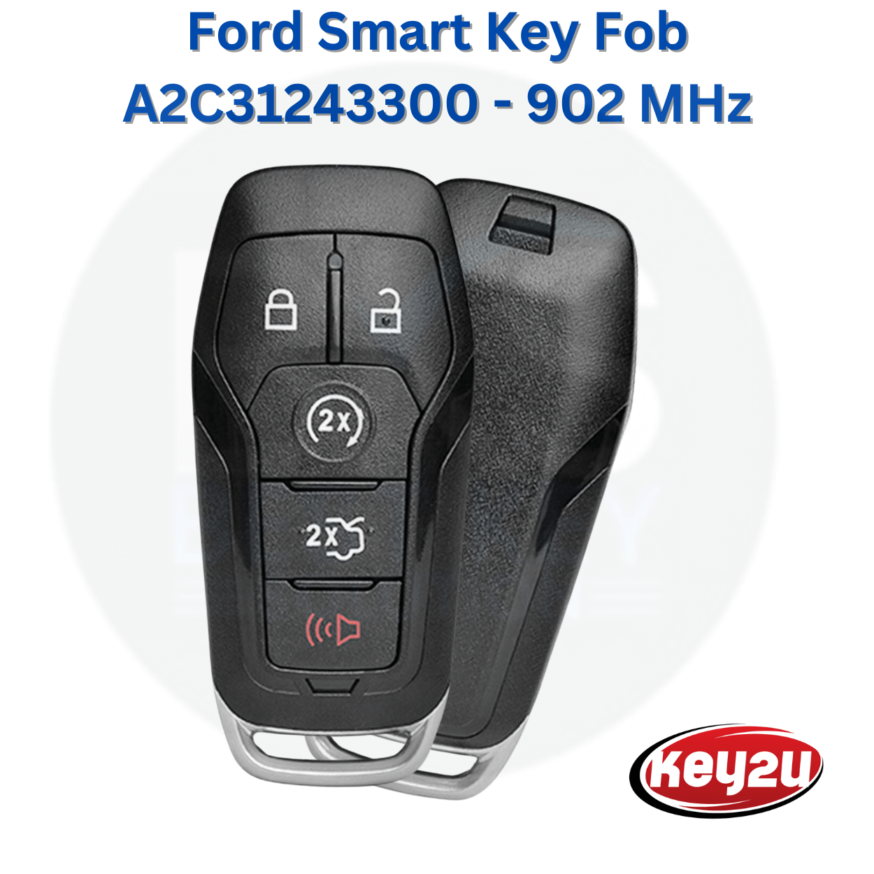 Ford 5-Button Smart Key Fob Model FCC ID:M3N-A2C31243300, P/N:164-R7989, operating at 902 MHz. (key2u)