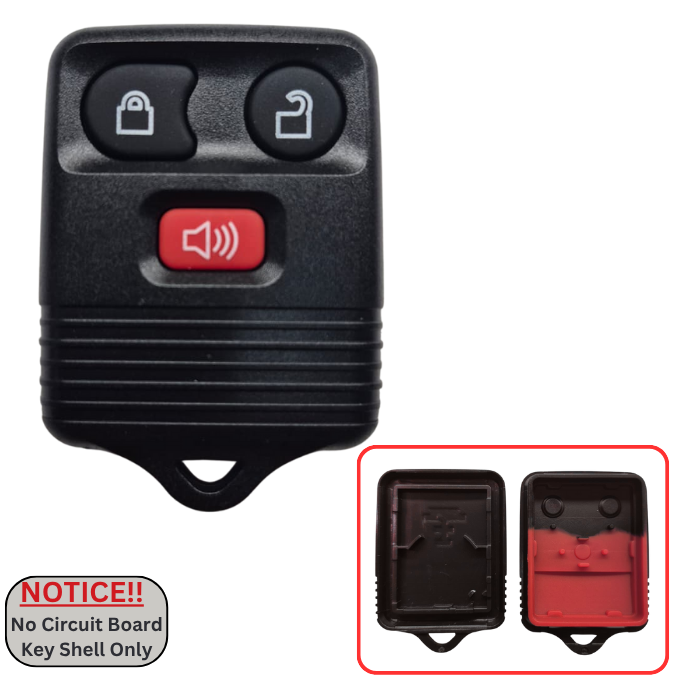 3 Button Remote Shell for Ford – Premium Quality Replacement for Lock, Unlock, and Trunk Functions – Durable and Reliable Design