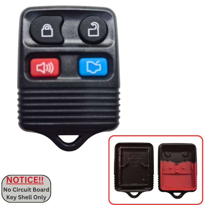 4 Button Remote Shell for Ford – Premium Quality Replacement for Lock, Unlock, and Trunk Functions – Durable and Reliable Design