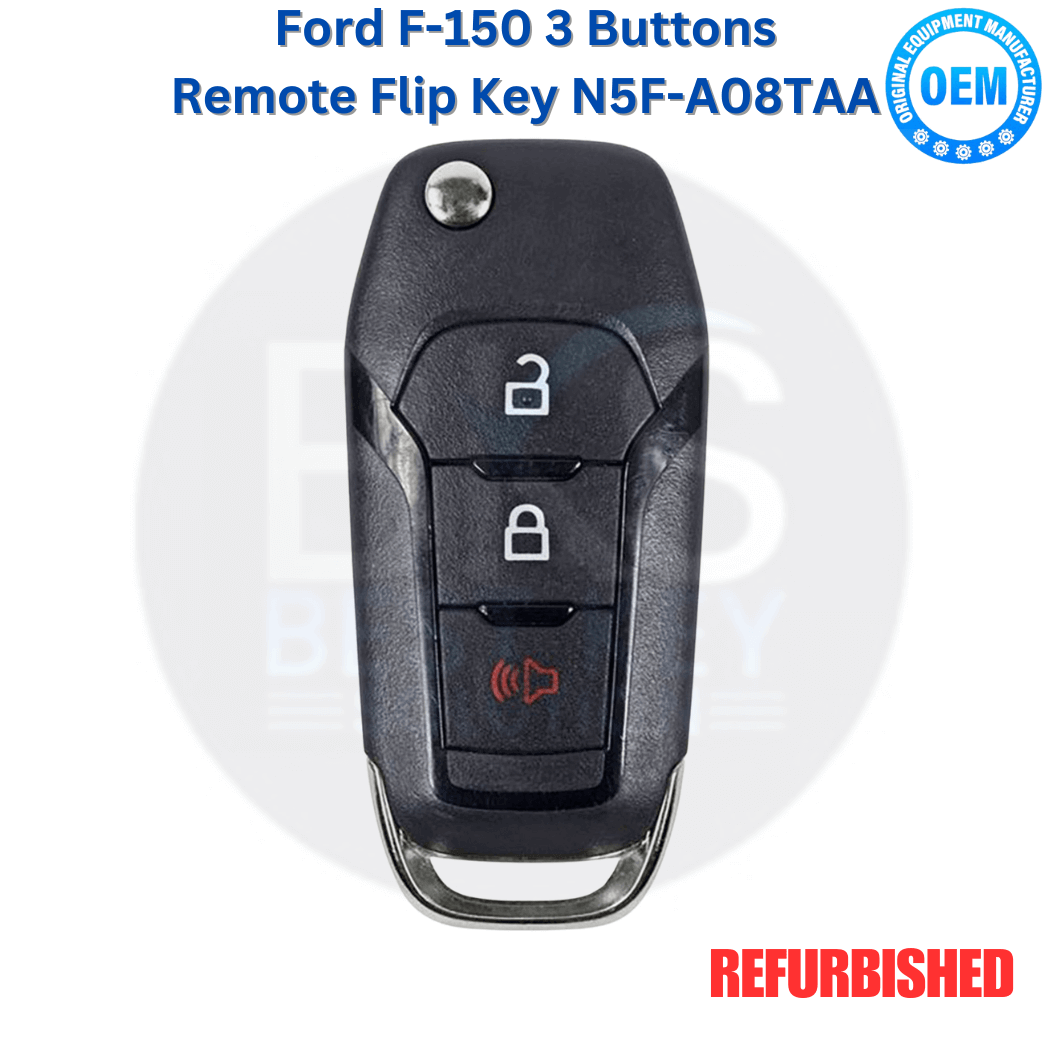 Ford 3 Button Remote Head Flip Key Fob FCC ID: N5F-A08TAA, P/N: 164-R8130, Key HU101, Refurbished