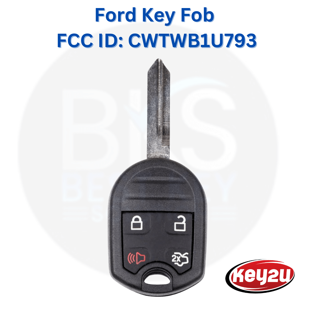 Ford/Lincoln/Mercury 4 Button Key Fob 4B Chip-4D63+ 80-Bit FCC# CWTWB1U793, 315 MHz.