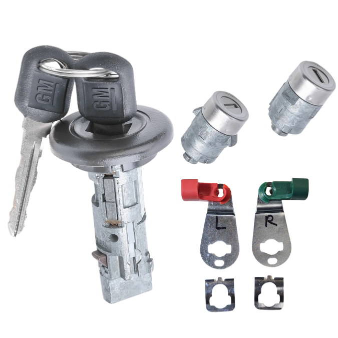 GM Chevrolet GMC Cadillac Ignition and Door Lock Set Replacement  Strattec P/N: 7012945 Coded.