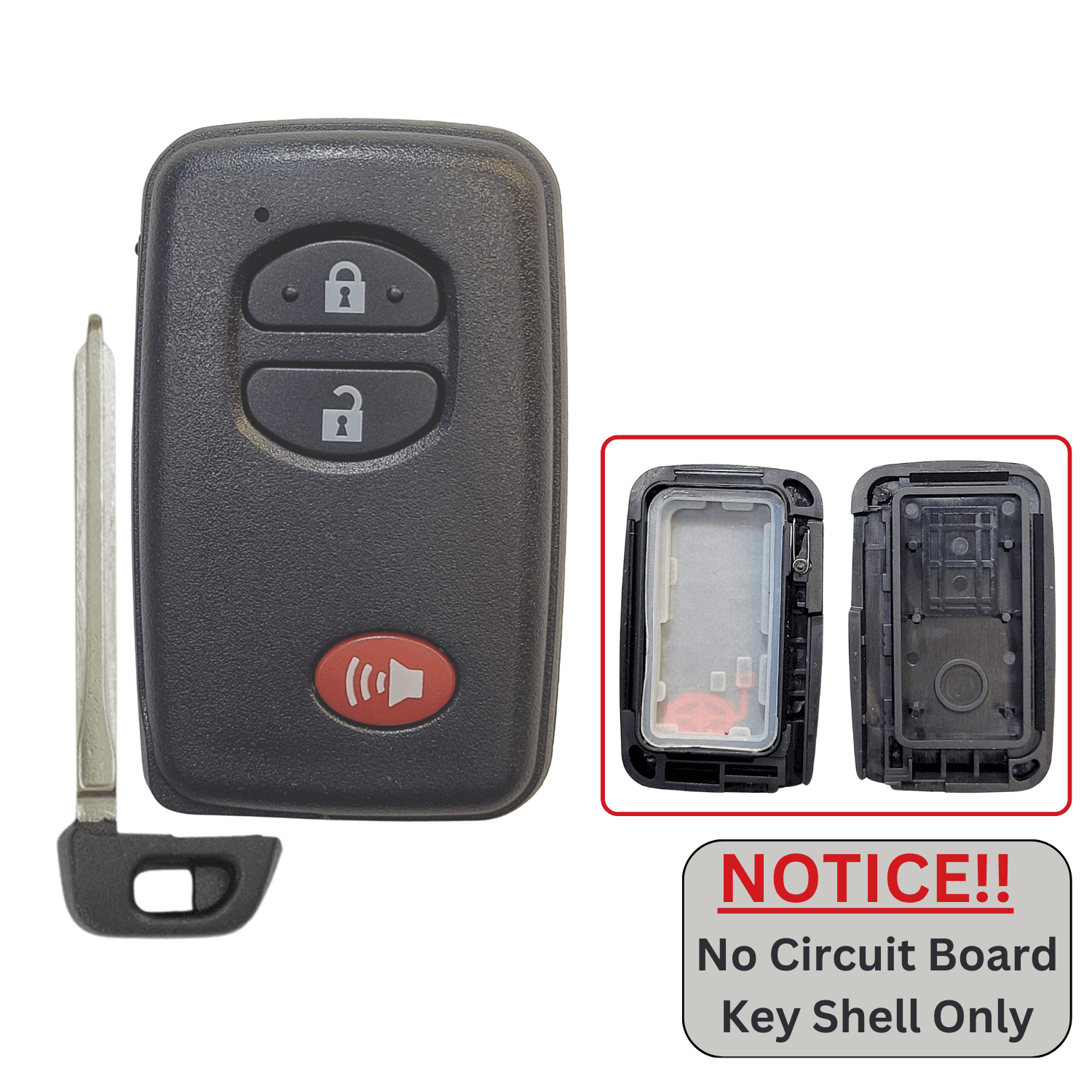 Toyota Smart Proximity Remote Key Shell For FCC ID: HYQ14AAB, HYQ14AEM, HYQ14ACX, HYQ14FBA