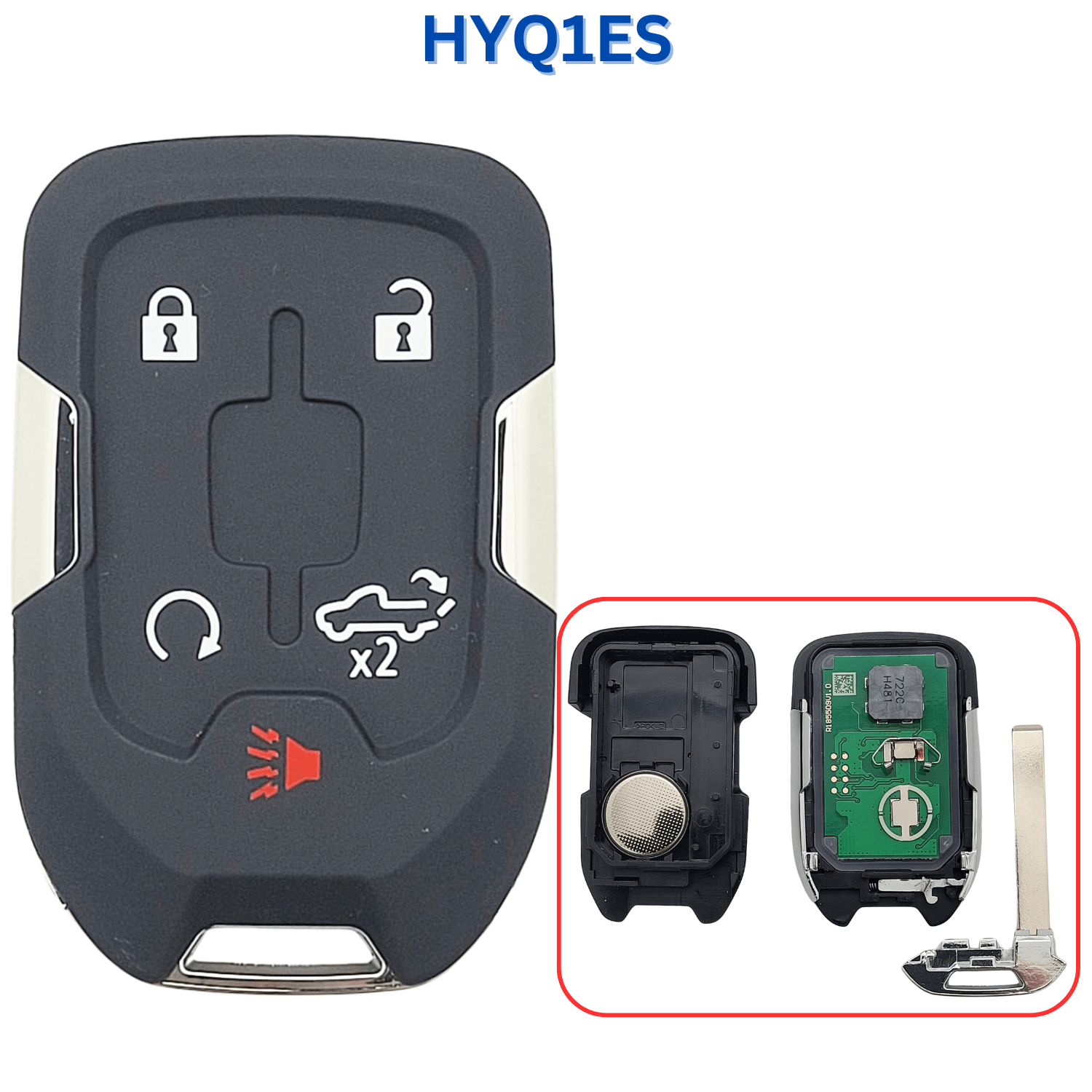 Chevrolet Silverado GMC Sierra 2021-2024 Smart Key 5B Tailgate / Starter - FCC ID HYQ1ES - 433 MHz - (key2u)