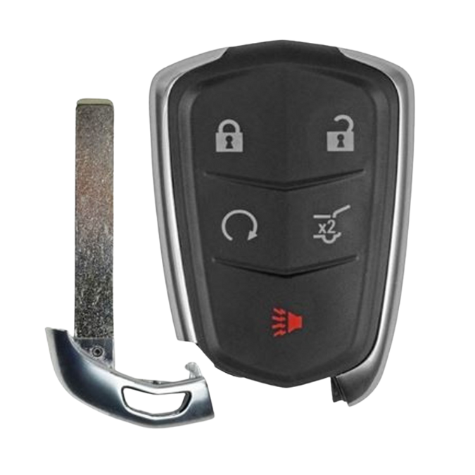 Cadillac 5-Button Smart Key Replacement Shell, Case, and Pad Only – No Electronics Included, Models: HYQ2ES, HYQ2AB, HYQ2EB
