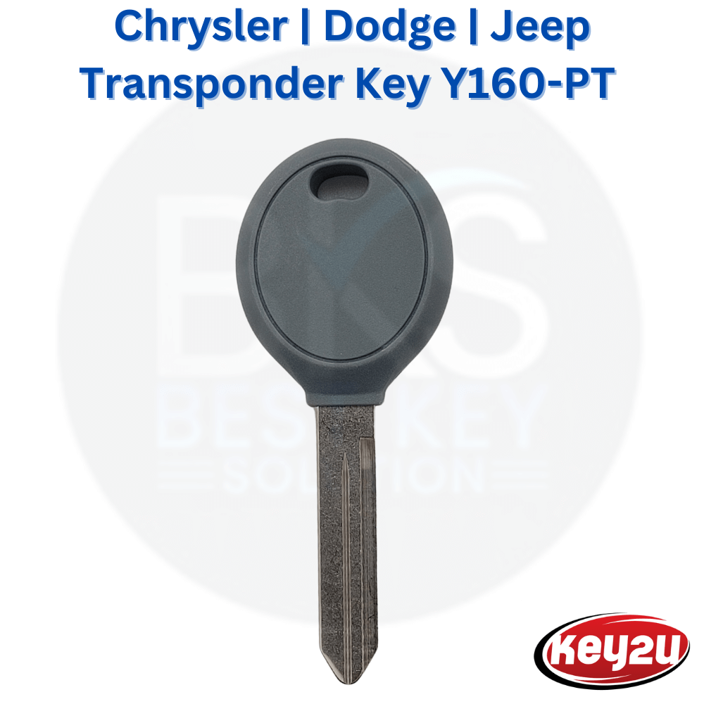 Chrysler Dodge Jeep Y160-PT Transponder Key Blank Chip ID 4D-64