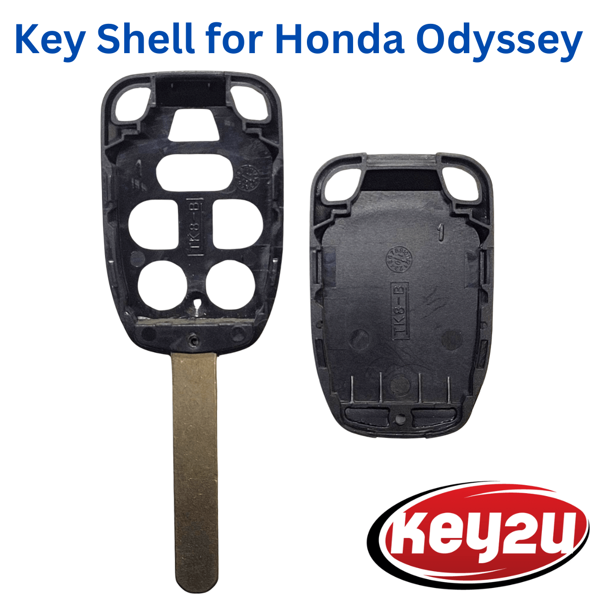 Honda Odyssey 6-Button Remote Head Key Shell Replacement with Uncut Key Blade (key2u)