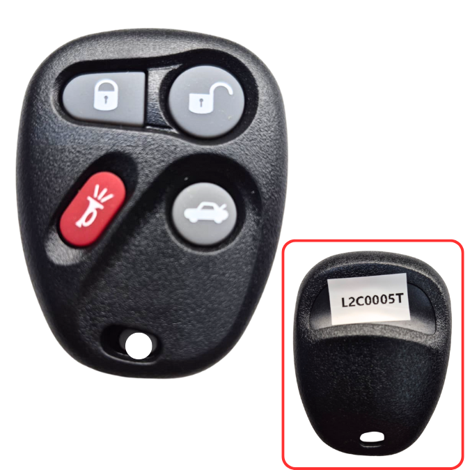 Cadillac Chevrolet 4-Button Remote FCC ID:  L2C0005T  P/N: 16263074-99, 16263074 Premium Grade.