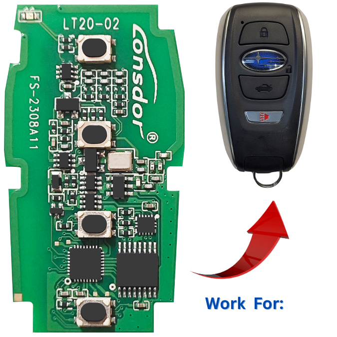 Lonsdor LT20-02 Universal Smart Remote PCB compatible with Subaru Smart Key Fob.