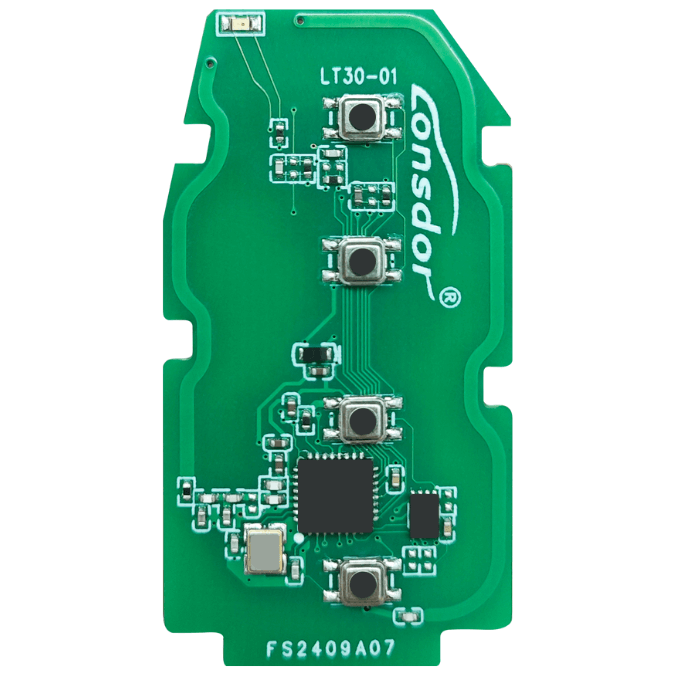 Lonsdor LT30-01 4Btns Universal Smart Remote PCB Compatible for Toyota Smart Key Fob with Board Numbers 0110, 1321, 2000, 2550, 2561 with Chip 4A.