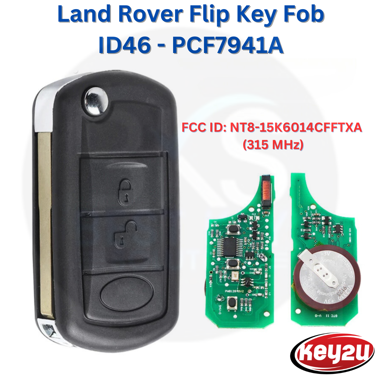 Land Rover LR3 / Ranger Rover Sport / Discovery Remote Flip Key Fob With HU101 Key Blade FCC ID: NT8-15K6014CFFTXA (315 MHz)