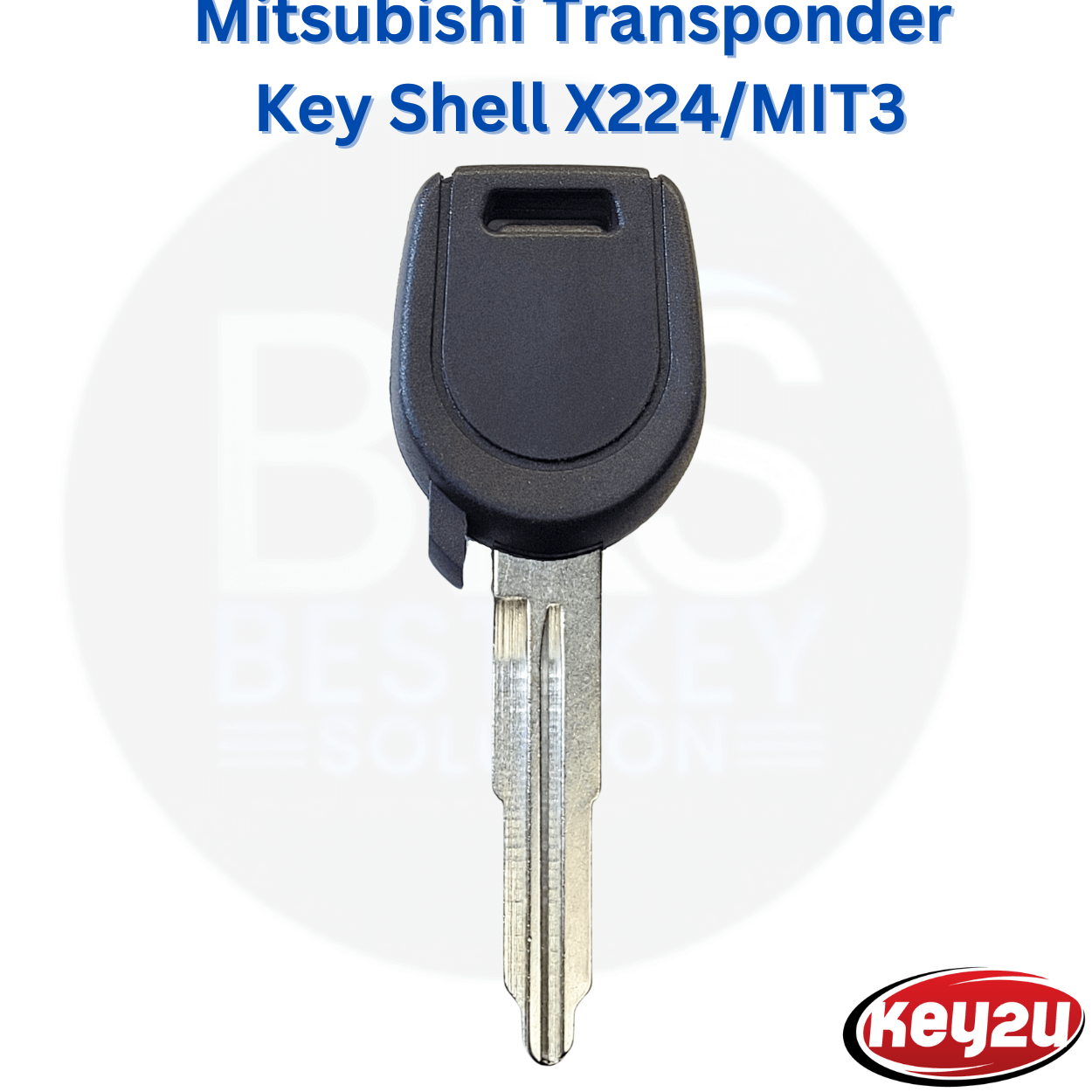Mitsubishi Transponder Key Shell with Blade X224 for MIT3 MIT11 MIT17 (key2u).