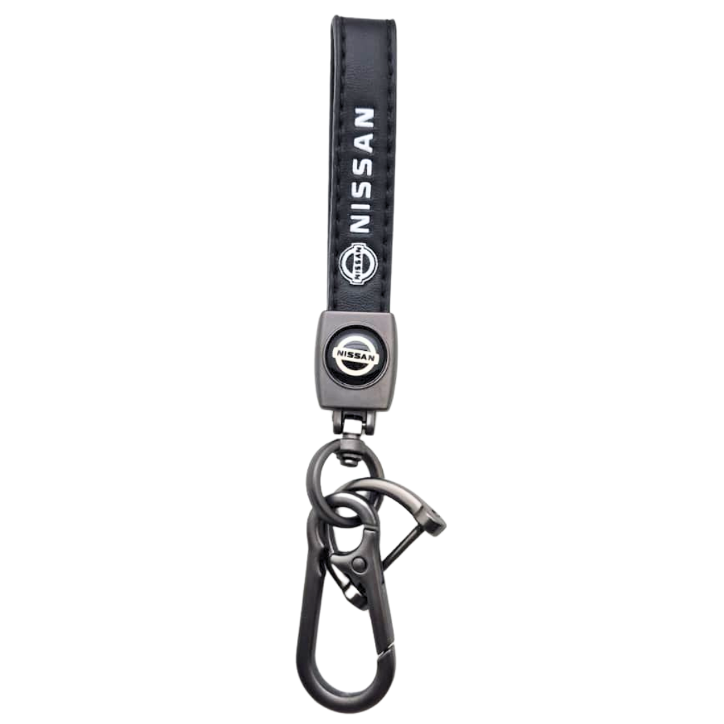 Nissan Style Custom Leather Car Brand Keychain with Anti-Lost D-Ring – Stylish Vehicle Brand Accessory