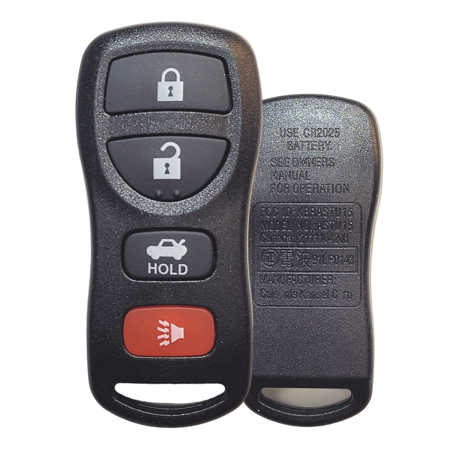 Infiniti Nissan 4-Button Remote Transmitter FCC ID: KBRASTU15, P/N: 28268-5Y701, 315 MHz (key2u)