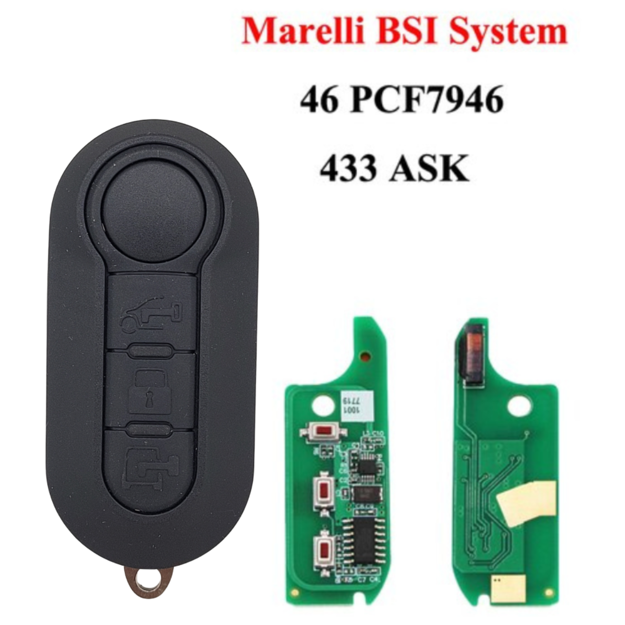 MARELLI BCM- 2015-2021 RAM PROMASTER / FIAT 500L 3 BUTTON REMOTE FLIP KEY FOB REPLACEMENTS