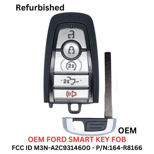 Ford F-Series (2017-2023) OEM Smart Keyless Entry Key Fob, 5-Button FCC ID: M3N-A2C93142600, P/N: 164-R8166 (902 MHz)