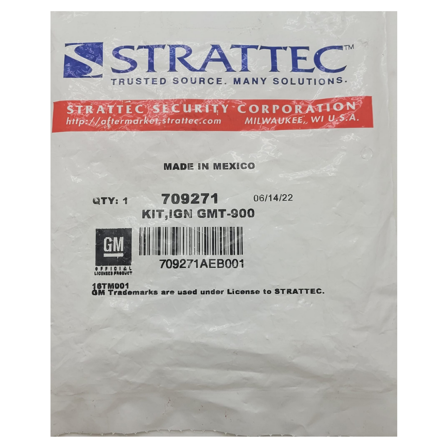 Strattec P/N: 709271 Ignition Lock full repair kit for 2006-2016 Chevrolet GMC Hummer Truck Suv and Van Ignition Lock Replacement uncoded without key.