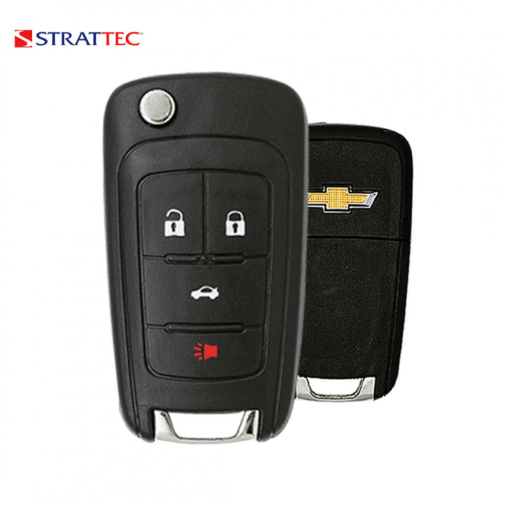 Chevrolet Camaro Cruze Equinox Malibu Sonic, Flip Key Fob for Ignition Lock with Key Blade System - 4B Trunk - OEM Part Strattec 5912543 (OHT01060512)