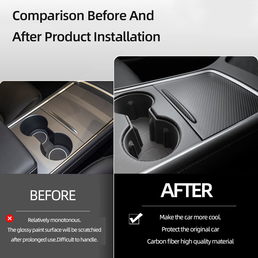 Tesla Model 3 / Y Center Console Wrap Cover (Gen. 1 & 2 & 3) - Carbon Fiber Interior Mods