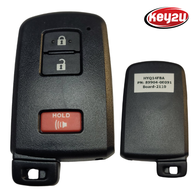 Toyota Tacoma Tundra 4Runner 2015-2021 Smart Key Fob 3 Button HYQ14FBA - Board 2110 - P/N: 89904-0E091