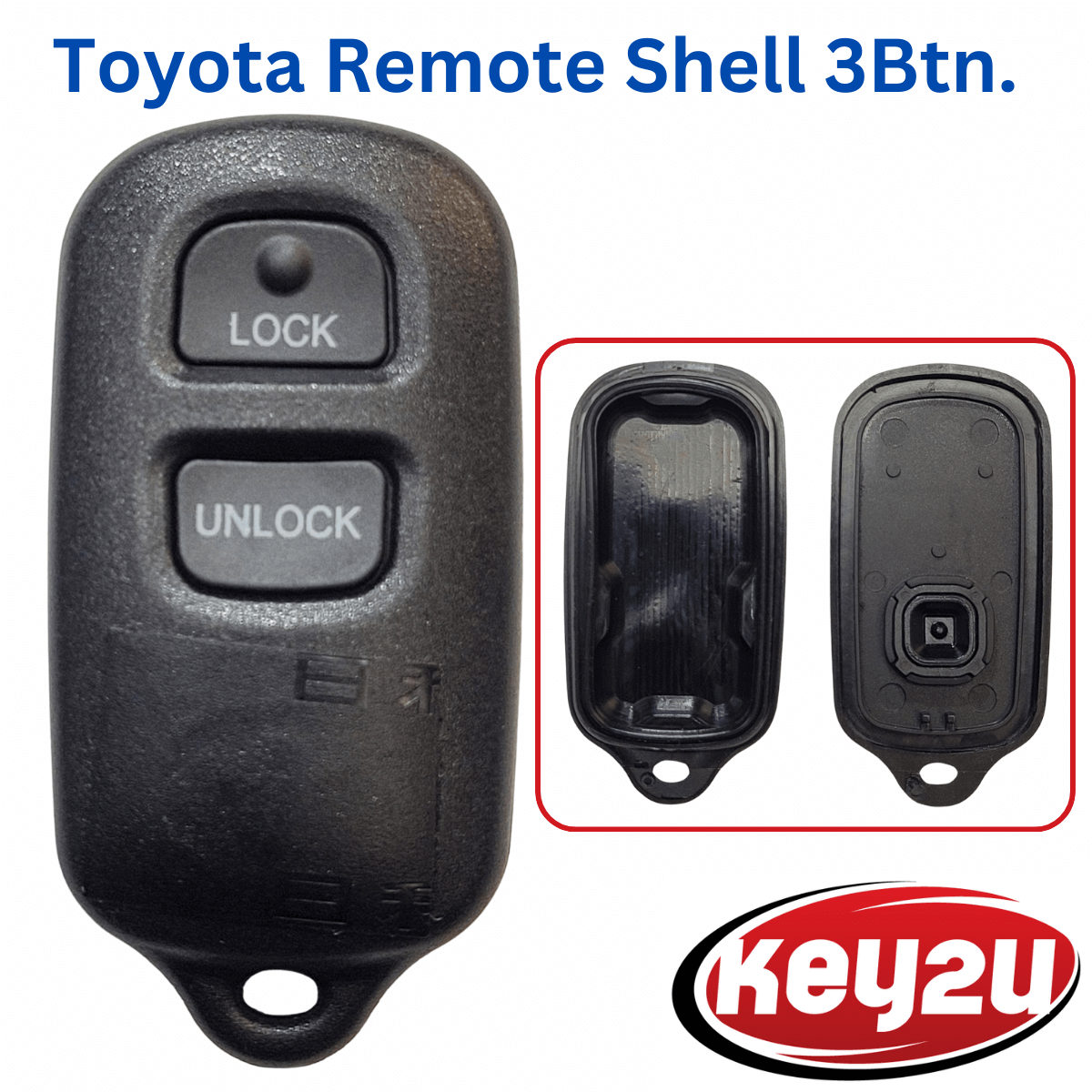 Toyota Scion 3-Button Remote Shell for FCC ID: HYQ12BBX, HYQ12BAN (key2u).