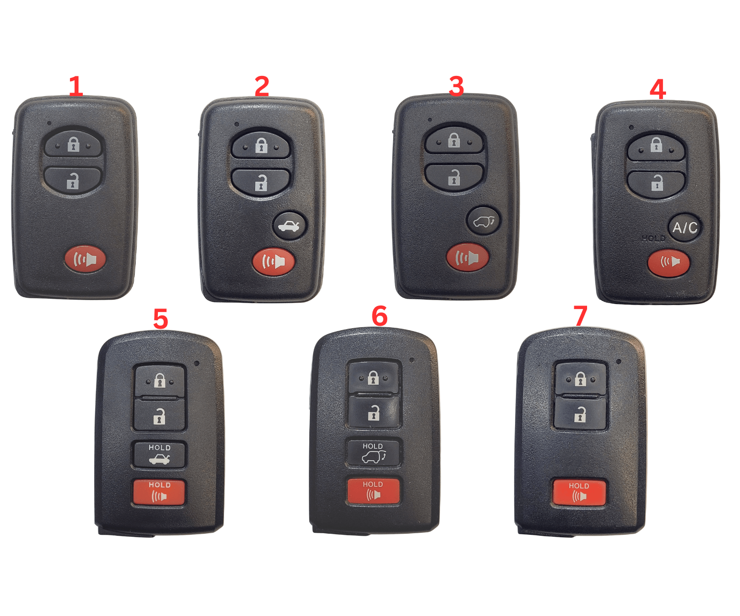 Toyota Smart Proximity Remote Key Shell For FCC ID: HYQ14AAB, HYQ14AEM, HYQ14ACX, HYQ14FBA