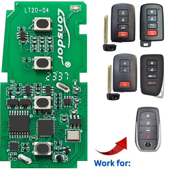 Lonsdor LT20-04 Universal Smart Remote PCB Compatible with Lexus and Toyota Smart Key Fob