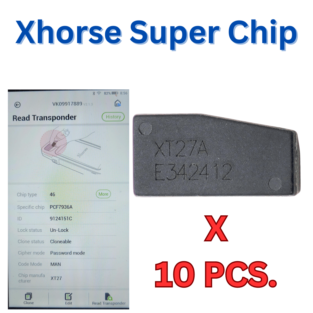 Xhorse Super Chip Transponder XT27A for VVDI2, VVDI Key Tool and Mini Key Tool (Pack of 10)