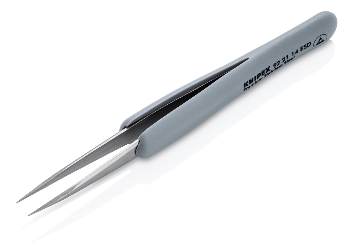 Knipex Stainless Steel Pointed Tips Precision Tweezers ESD 4