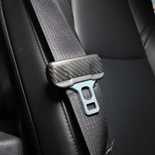 Model 3 / Y Seat Belt Buckle Cover Trim - Carbon Fiber Interior Mods(2pcs)