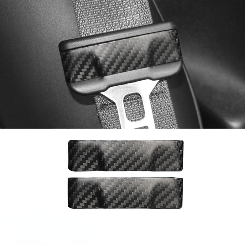 Model 3 / Y Seat Belt Buckle Cover Trim - Carbon Fiber Interior Mods(2pcs)