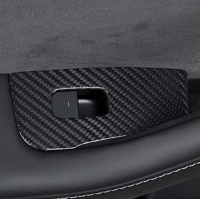 Dry Carbon Fiber Window & Door Switch Covers for Model Y / Model 3(Left Hand Drive)